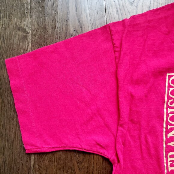 Women's Hot Pink SAN FRANCISCO Graphic T Shirt City Scene Homes Moon Midnight - Picture 4 of 7